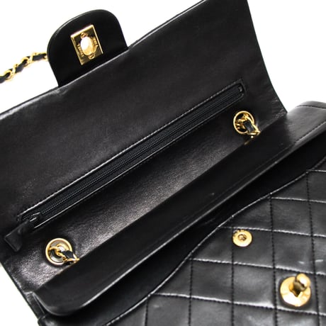 CHANEL Classic 25 Medium Double Flap Bag Quilted Lambskin Black #73274