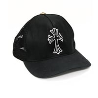 Chrome Hearts Black CH Cross Embroidery Trucker Cap Black #31012
