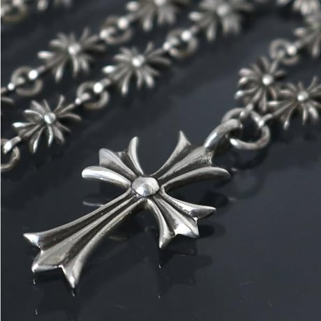 Chrome Hearts Tiny E CH Plus with Tiny CH Cross Necklace #101013