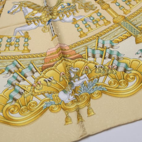 HERMES Carre 90 Silk 100% Scarf Stole ”Luna Park” #74075