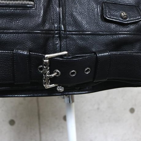 Chrome Hearts Single Riders Leather Jacket  ＃30495