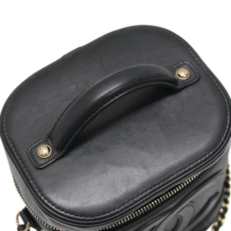 CHANEL CC Mania Vanity Bag with Chain Lambskin Black #73605