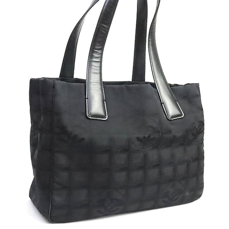 CHANEL New Travel Line PM Tote Bag Nylon Black #19345