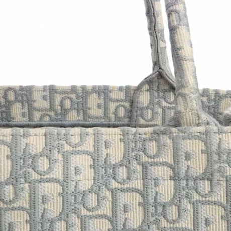 Christian Dior Medium Book Tote Bag Oblique Canvas Gray #19292