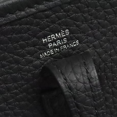 HERMES Evelyne TPM Shoulder Bag Taurillon Clemence Leather Black #18966