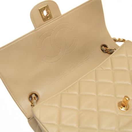 CHANEL Square 23 Flap Bag Quilted Lambskin Beige ＃74709