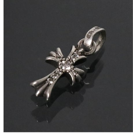 Chrome Hearts Baby Fat Cross Pave Diamonds Charm #103383