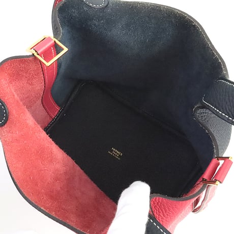 HERMES Picotin Lock PM Casaque Handbag Taurillon Clemence Leather Rose Extreme Blue Nuit #19305