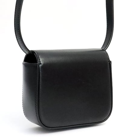 CELINE Mini Claude Shoulder Bag Shiny Calfskin Black #19070