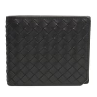 BOTTEGA VENETA Bifold Wallet Intrecciato Leather Black #18532