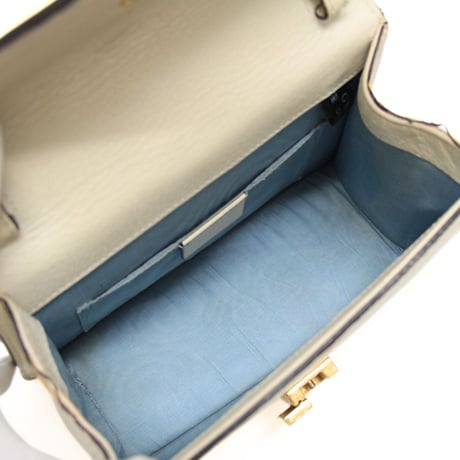 GUCCI Mini Sylvie Bee Star Top Handle Flap Bag Leather Ivory #72922