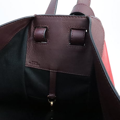 LOEWE Small Hammock Bag Leather Red Bordeaux # 19299