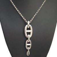 HERMES Chaine d'Ancre Enchainee GM Necklace Sterling Silver 925 ＃18879