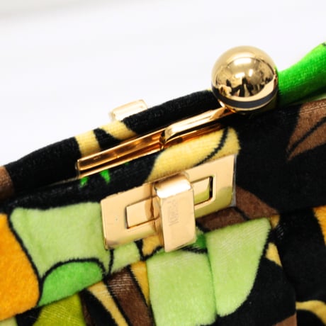 FENDI Peekaboo Click Clutch Printed Velvet ＃74811