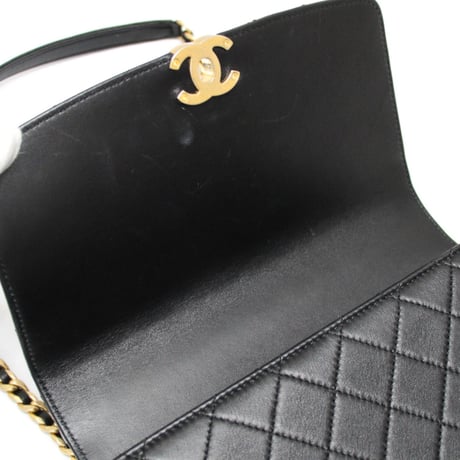 CHANEL Medium La Parisienne Flap Bag Quilted Lambskin Black #74961