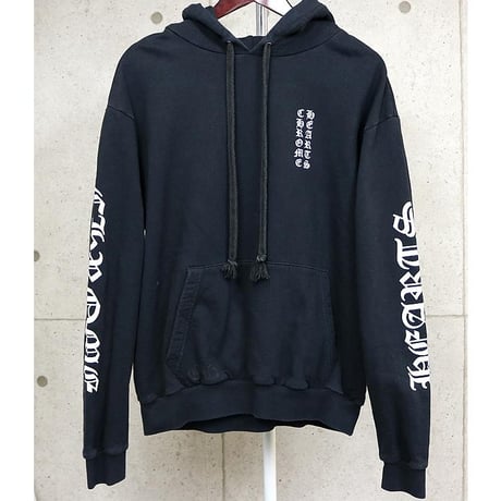 Chrome Hearts Vertical Logo Pullover Hoodie Black ＃103298