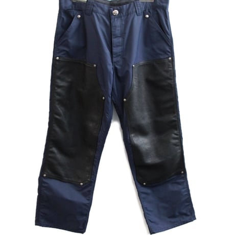 Chrome Hearts Leather-Patch Nylon Carpenter Pants with Cross Patch #30464