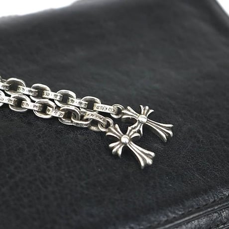 Chrome Hearts 3 Side Zip Wallet with Paper Chain & Baby Fat Cross # 102303
