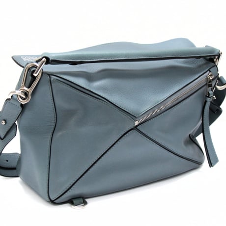 LOEWE Medium Puzzle Bag Leather Blue #74296