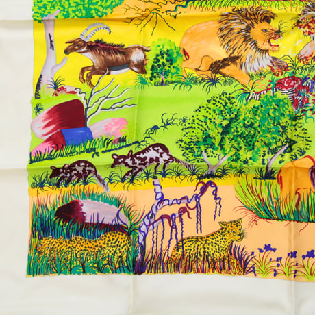 HERMES Carre 90 Silk 100% Scarf Stole "Nuba Mountain" #75196