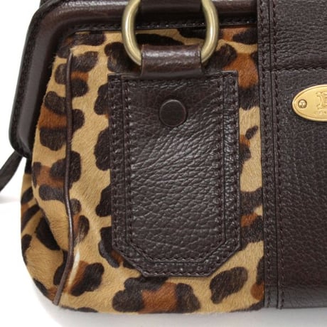 CELINE Ella Frame Satchel Bag Ponyhair Leather Brown #74683