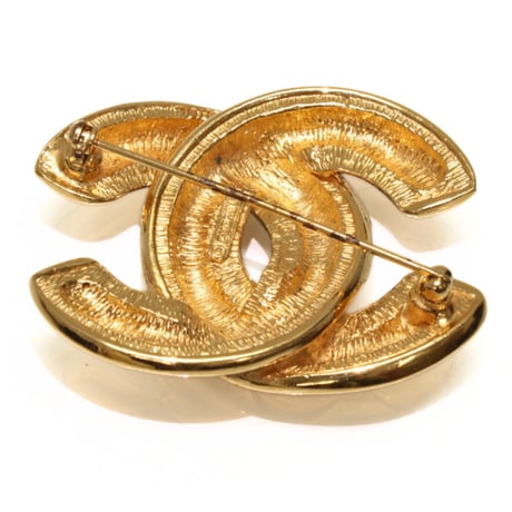 CHANEL CC Logo Motif Pin Brooch Gold-toned #74841