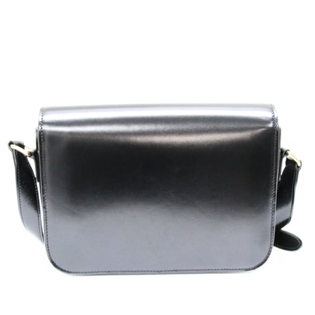 CELINE Classic Triomphe Shoulder Bag Calf Leather Black #75321