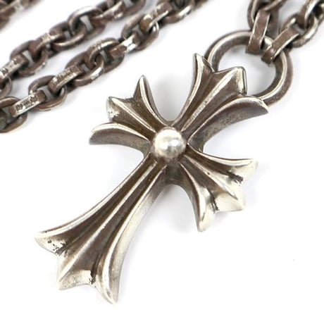 Chrome Hearts Small CH Cross Pendant with Paper Chain Necklace 20Inches #103604