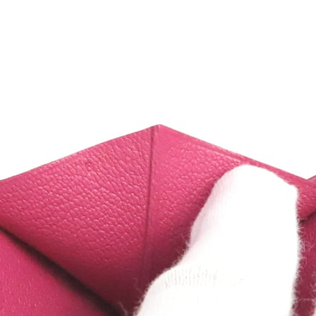 HERMES Bearn Soufflet Wallet Chevre Leather Fuchsia Pink #18991