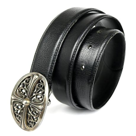 Chrome Hearts Classic Oval Cross Buckle Belt Strap Set #103566