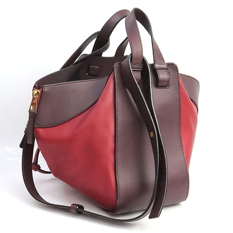 LOEWE Small Hammock Bag Leather Red Bordeaux # 19299