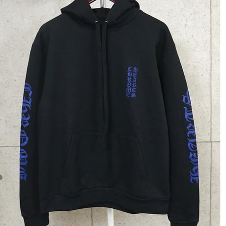 Chrome Hearts Old English Logo Hoodie Black and Blue #102351