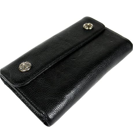 Chrome Hearts Wave Wallet Cross Button Tri-Fold Wallet   #30280