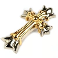 【￥4,799,900】 CHROME HEARTS 22K/18K Two-Tone Small Double CH Cross Pendant  #103633