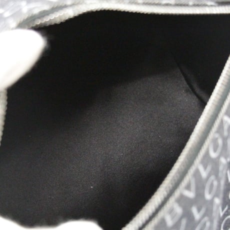 BVLGARI B-ZERO 1 Tubo Shoulder Bag Logo Mania Denim Leather Black ＃72940