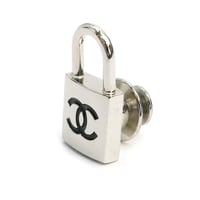 CHANEL CC Logo Cadena Pin Brooch Silver-toned 07P＃19157