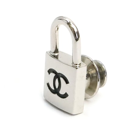 CHANEL CC Logo Cadena Pin Brooch Silver-toned 07P＃19157