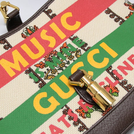 GUCCI Music is Mine Small Jackie 1961 Hobo Bag GG Canvas Leather Brown Multicolor #74222