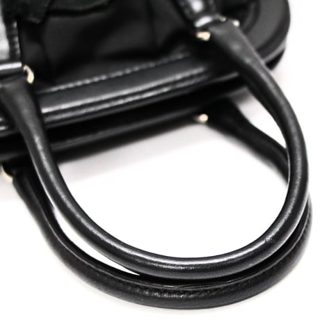PRADA Bead Embroidered Mini Handbag Nylon Black ＃74972