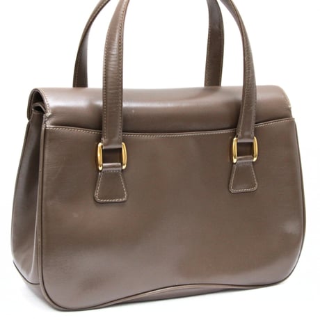 GUCCI Lady Lock Satchel Bag Leather Brown #73270