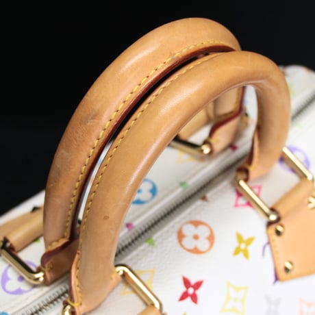 Louis Vuitton x Murakami Speedy 30 Handbag Monogram Multicolor White M92643 #75162