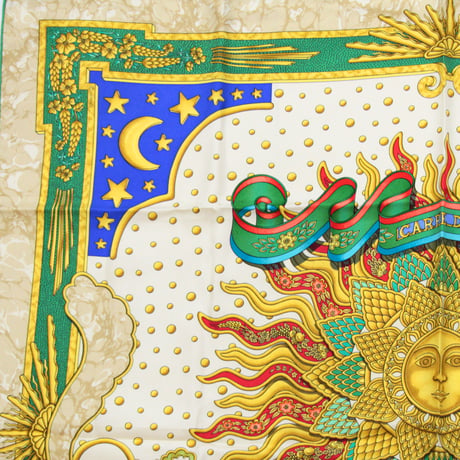 HERMES Carre 90 Silk 100% Scarf Stole "CARPE DIEM" #74722