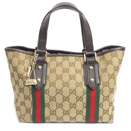 GUCCI Sherry Line Small Julicoeur Tote Bag GG Canvas Beige #19359