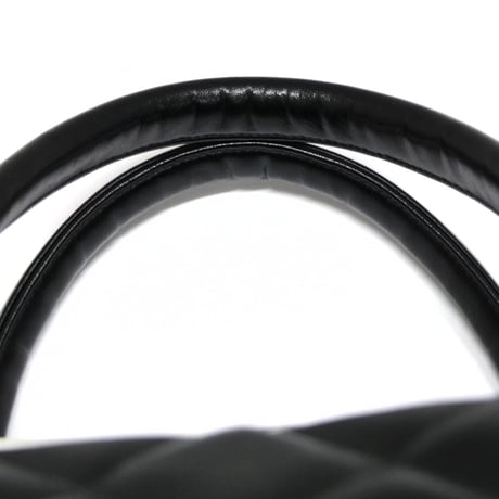 CHANEL Large Bowler Duffle Bag Quilted Leather Black #74564