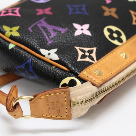 Louis Vuitton x Murakami Pochette Accessory Pouch Monogram Multicolor Black M92648 #73867