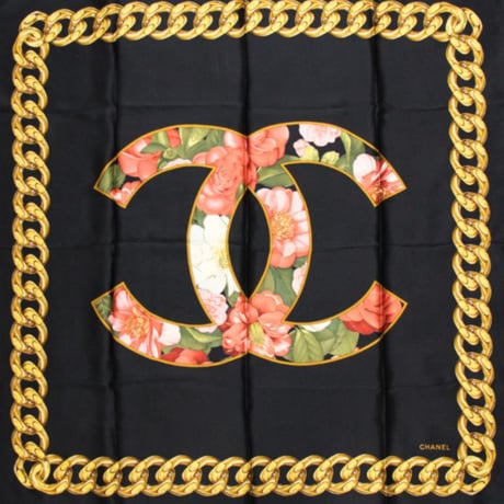 CHANEL スカーフ　ビンテージ　95センチ　バラ CHANEL スカーフ ビンテージ 95センチ バラ CHANEL スカーフ