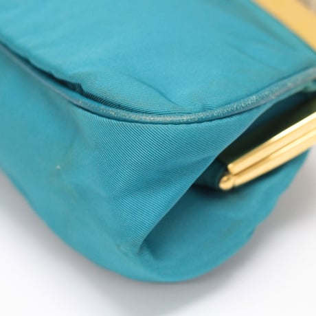 PRADA Kiss Lock Coin Purse Nylon Turquoise #73927