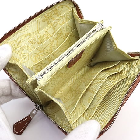 HERMES Azap Compact Silk'In Wallet Evercolor Leather Gold #18734