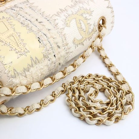 Rare! CHANEL Classic 25 Medium Flap Bag Tweed Patchwork #74140