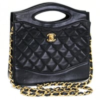 CHANEL 31 Mini Shopping Bag Quilted Lambskin Black #74566
